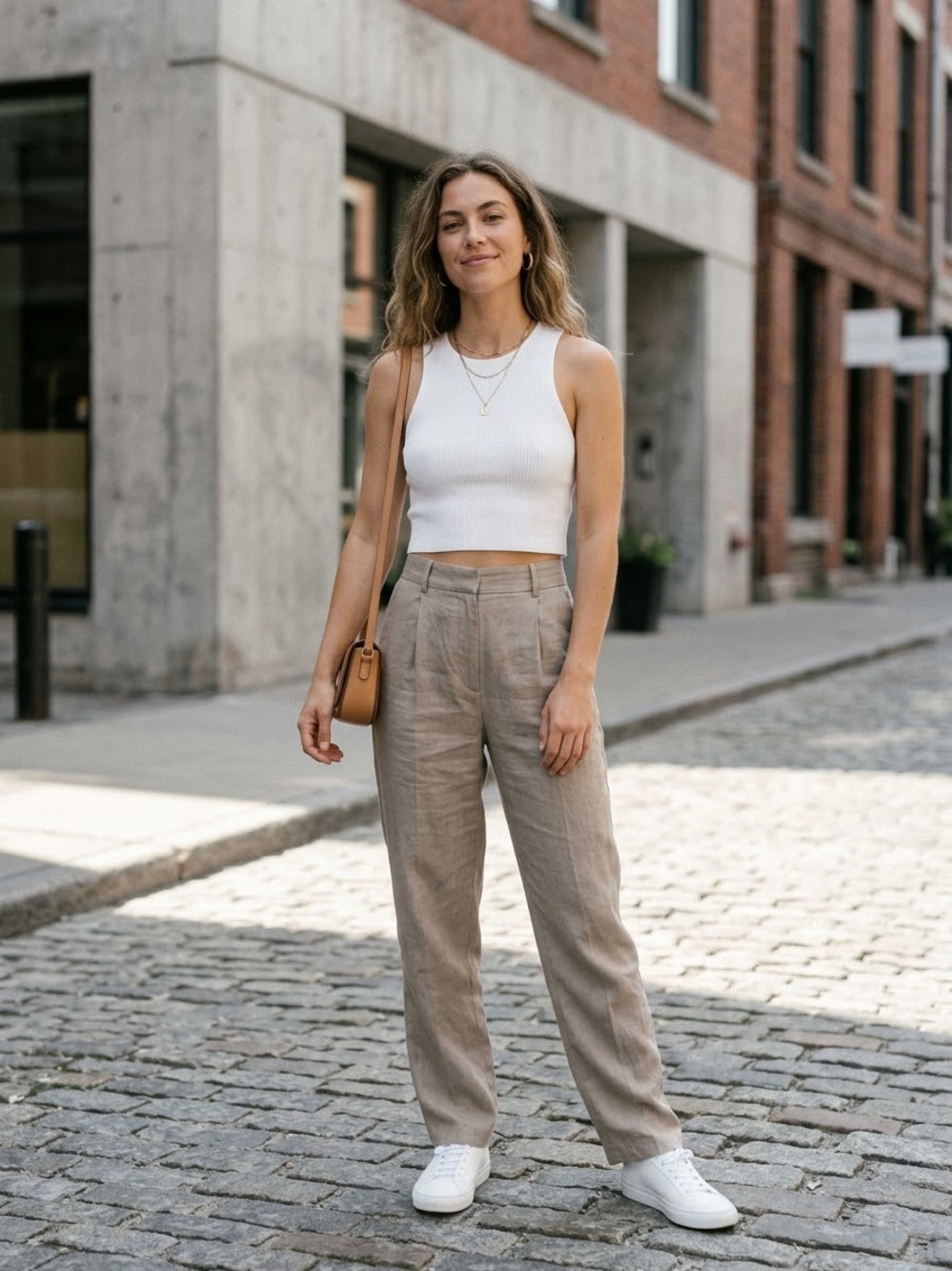 Babaton (Aritzia) White Sculpt Knit Crop Tank Top - Size Small